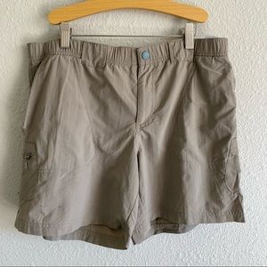 Columbia Tan Athletic Mid Rise Hiking Shorts